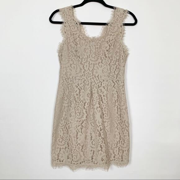 Joie Rori Sleeveless Lace Dress Mushroom Nude Extra Small - Picture 9 of 10